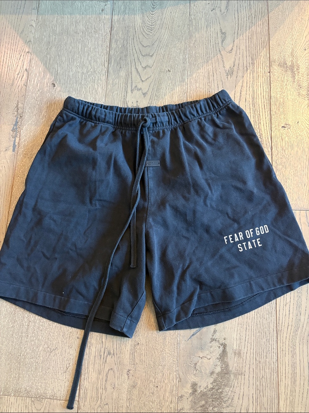 Fear of God State Black Cotton Drawstring Athletic Shorts men’s small
